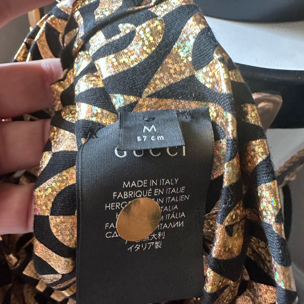 Gucci Black and Gold Patterned Headwrap - Picture 6 of 7